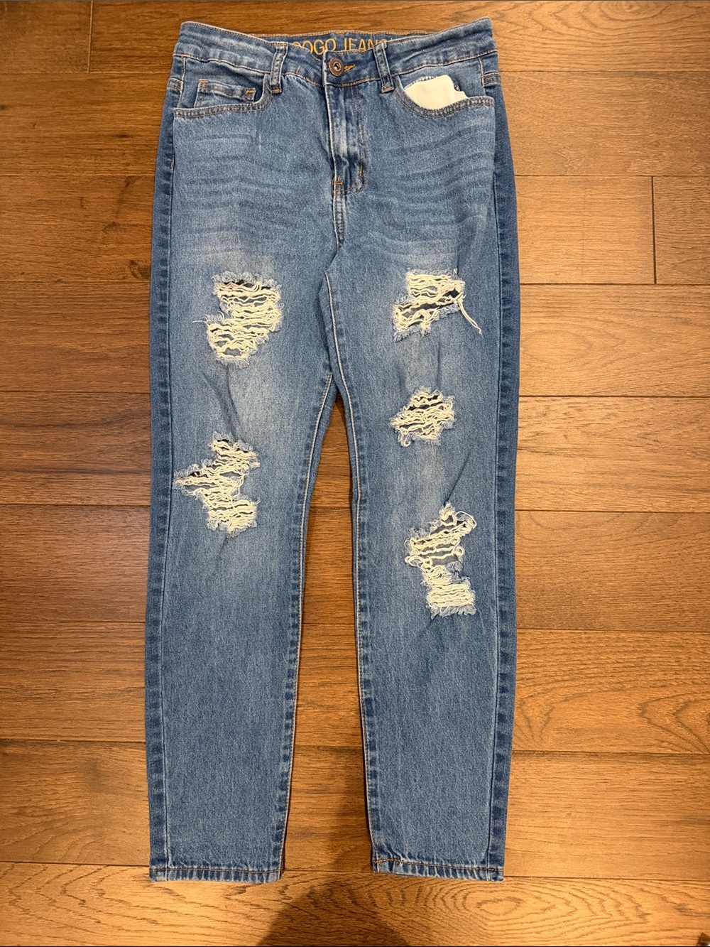 GOGO Jeans Women's High Rise Ankle Jeans Distressed Blue - Size 9/29 - C58-002
